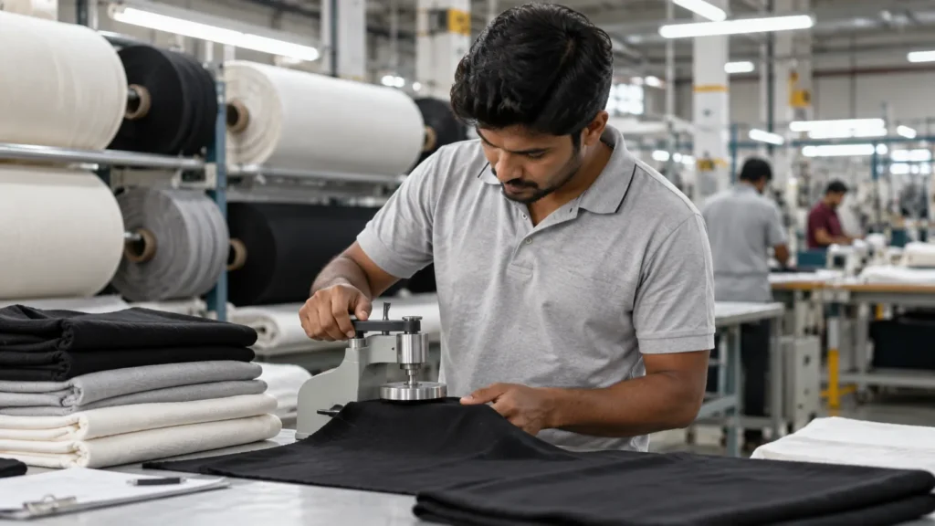 Fabric quality and GSM inspection for custom tank top production